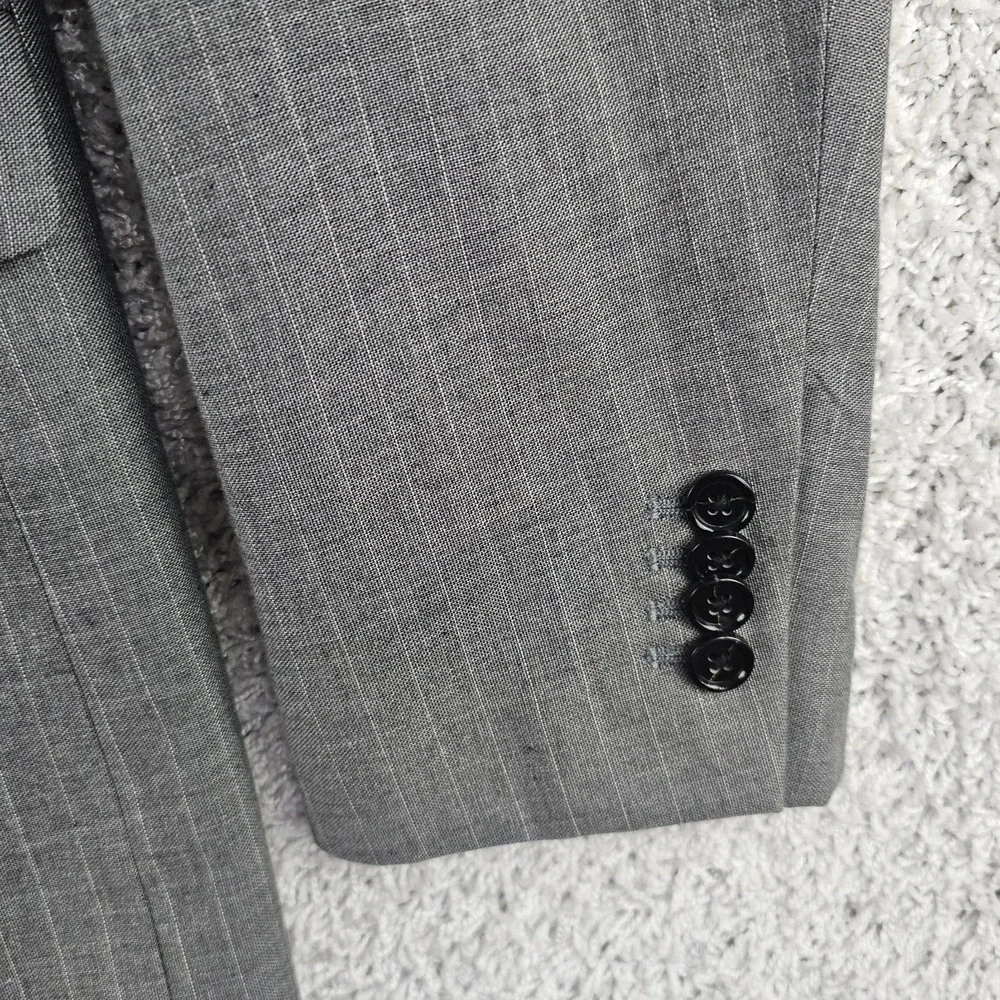 Banana Republic Slim Fit Italian Yarn Cotton Gray‎ Pin Stripe Blazer Men's 42R